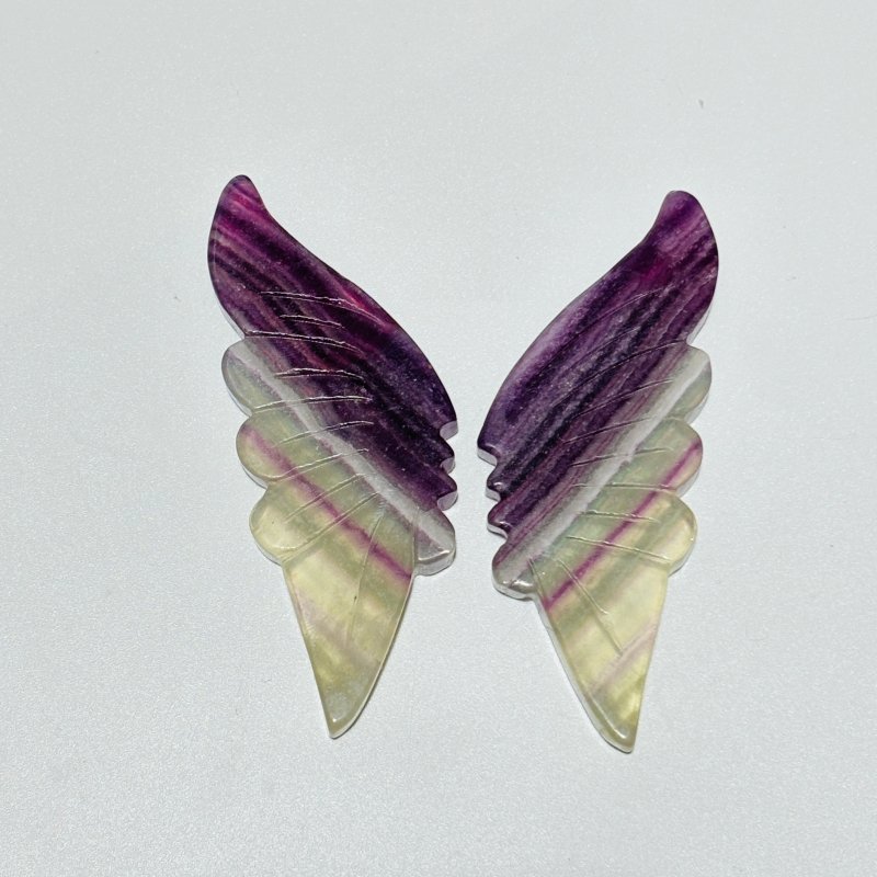 30 Pairs Rainbow Fluorite Butterfly Carving (A3BTF) -Wholesale Crystals