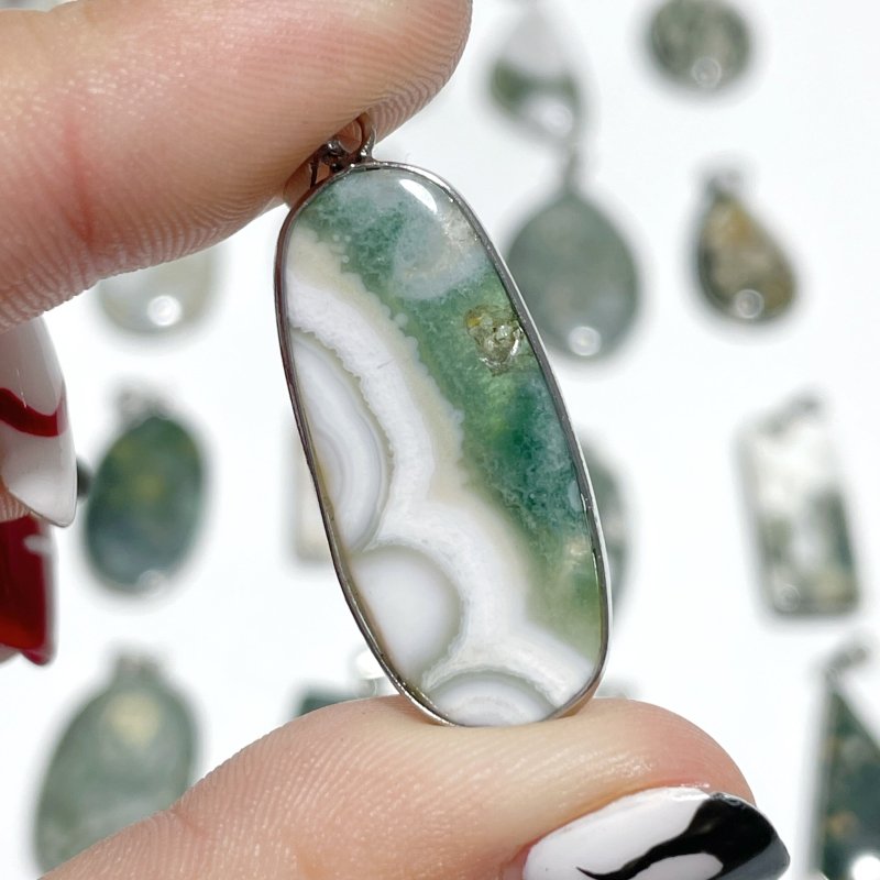 30 Pieces Vein Ocean Japser Pendant 2 - 4cm - Wholesale Crystals