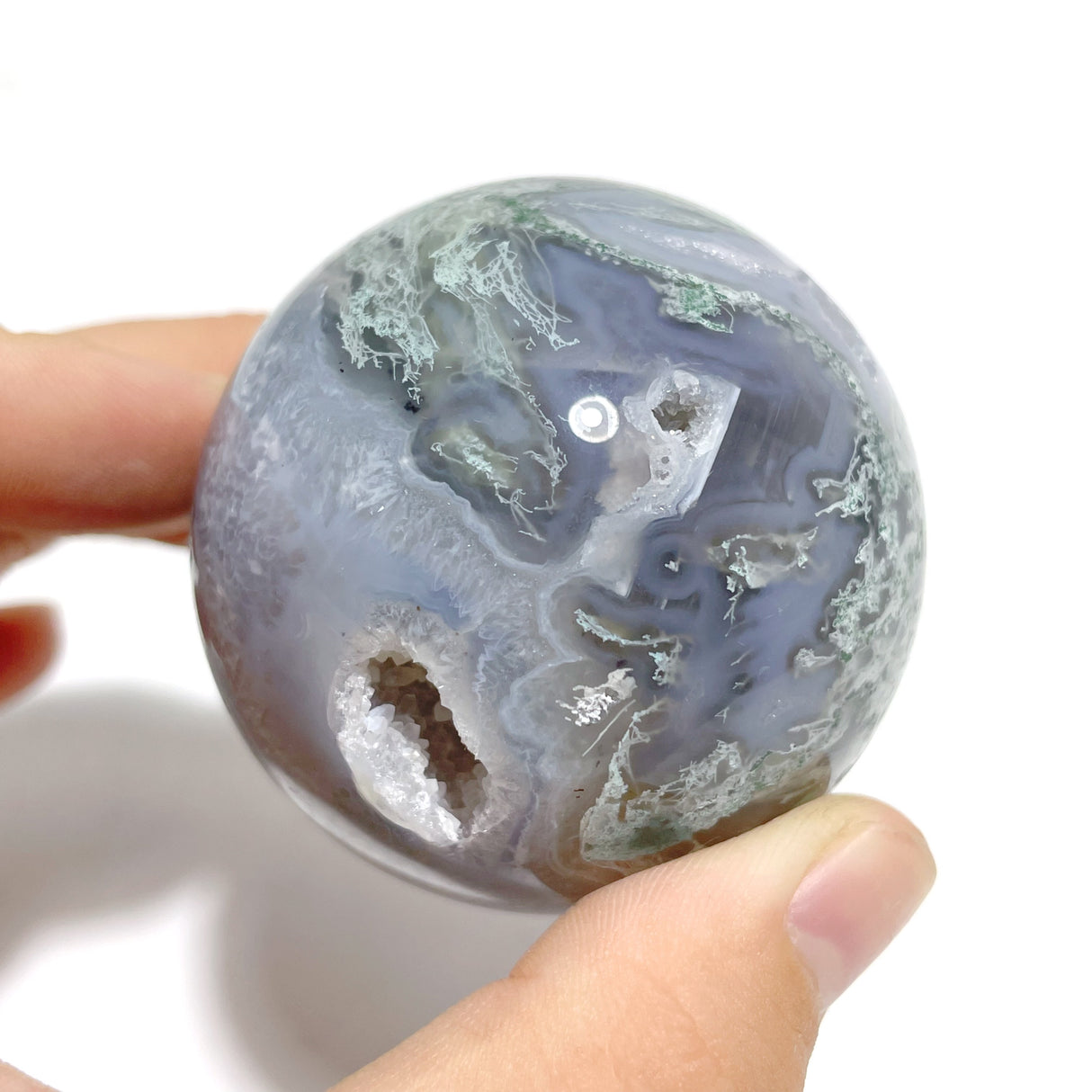 17 Pieces Beautiful Moss Agate Spheres