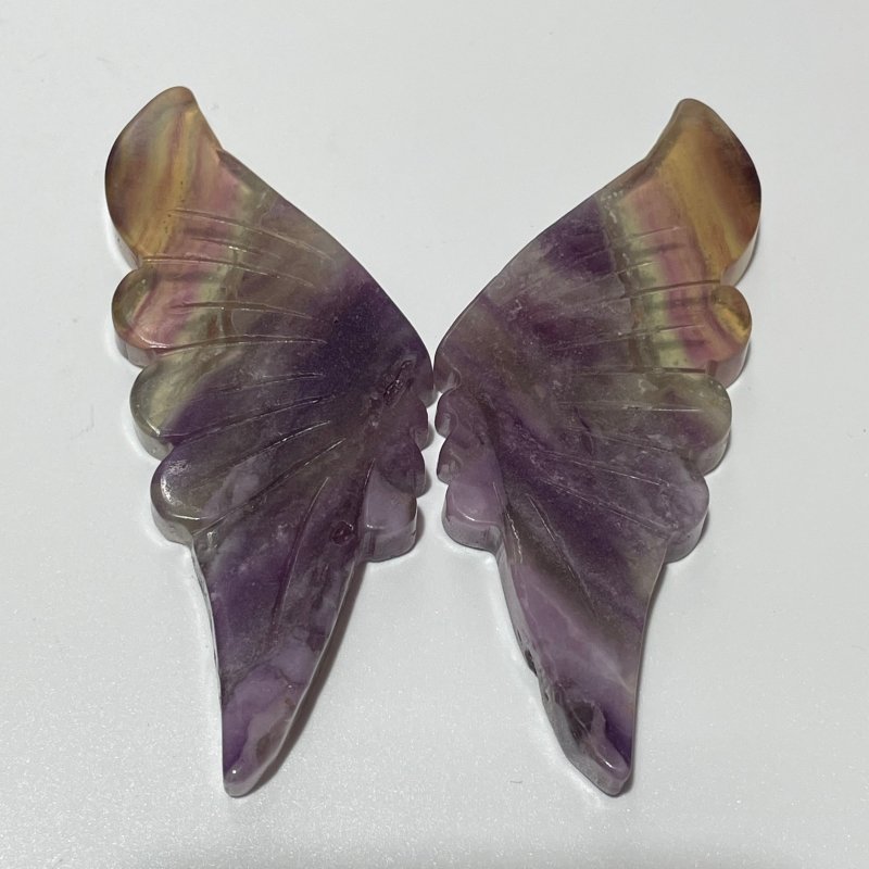 31 Pairs Rainbow Fluorite Butterfly Carving (A1BTF) -Wholesale Crystals