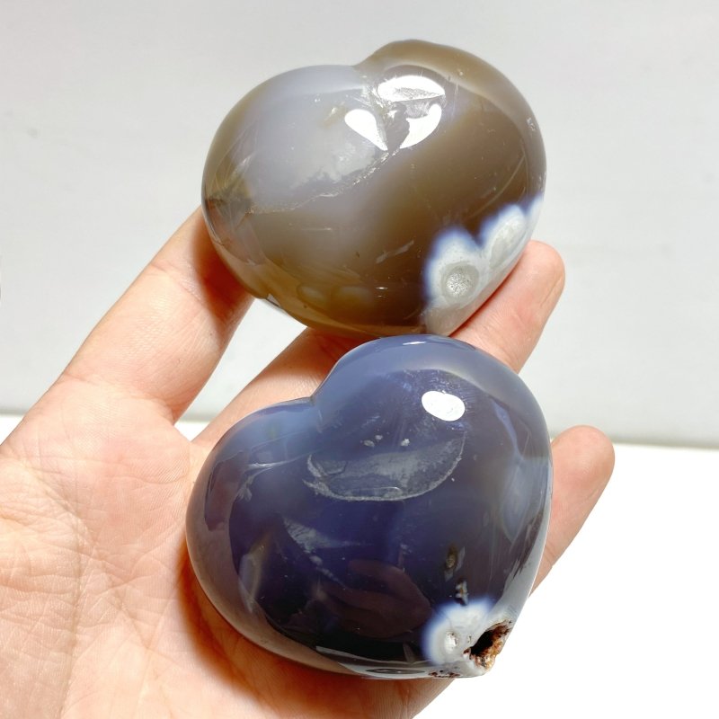 31 Pieces Black Orca Agate Heart 4 - Wholesale Crystals