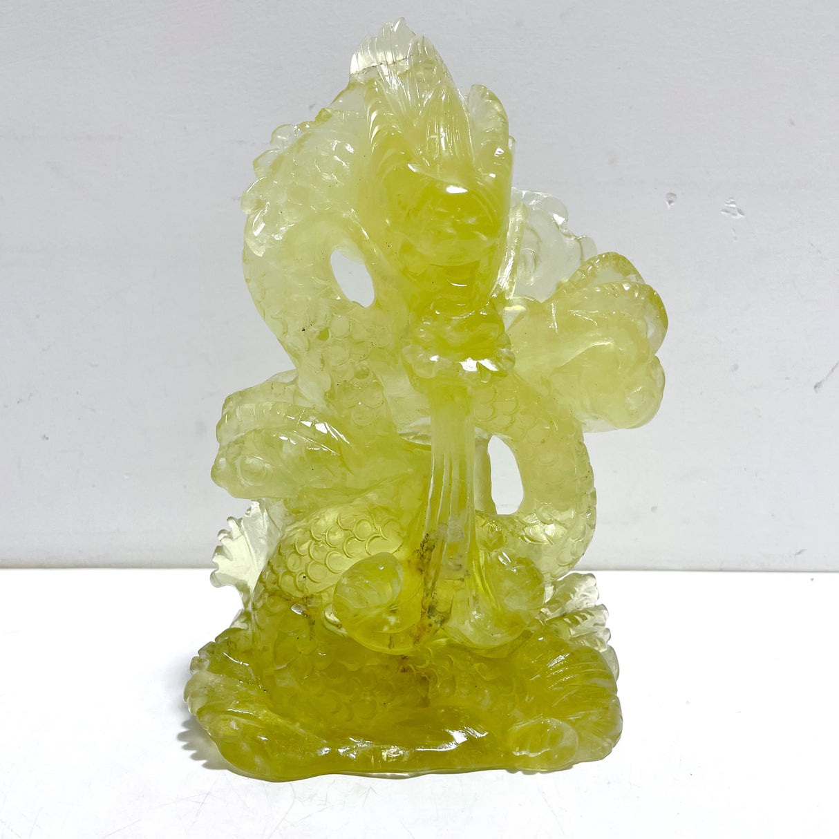 Unique Citrine Dragon Absorbing Water Carving
