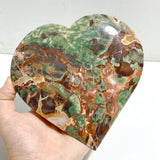 4 Pieces Large Money Agate Heart With Stand