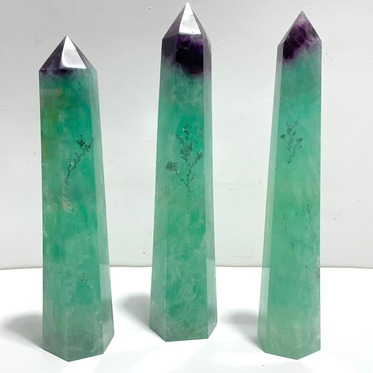 3 Pieces Beautiful Large Fluorite Point Dentritic For Collection
