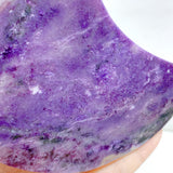 Large Charoite Moon Carving With Stand