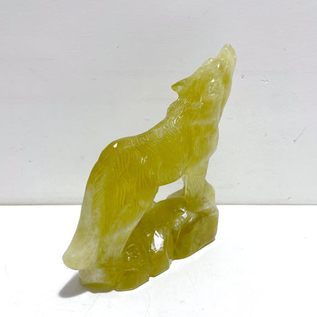 Unique Citrine Wolf Carving