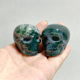 36 Pieces Moss Agate Skull Carving Closeout -Wholesale Crystals