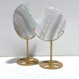 5 Pieces Fluorite Moon Carving With Stand