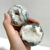 20 Pieces Geode Druzy Moss Agate Spheres