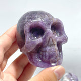 11 Pieces Chevron Amethyst Skull Carving
