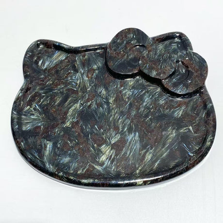 Garnet Mixed Astrophyllite Hello Kitty Stand Base Home Decor Wholesale