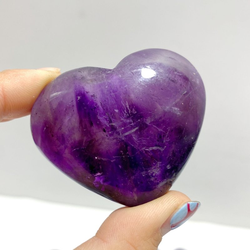 38 Pieces Small Amethyst Heart - Wholesale Crystals