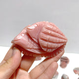 19 Pieces Pink Opal Sea Animals Carving