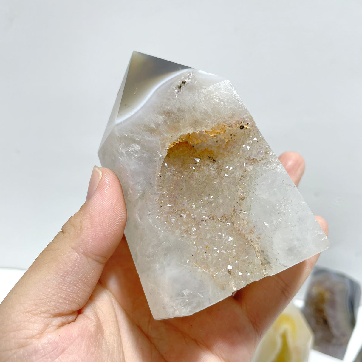 13 Pieces Geode Druzy Agate Four-sided Tower Point