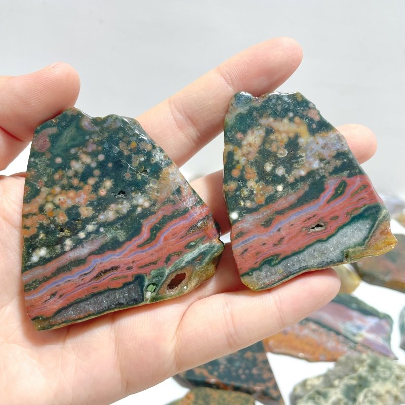 39 Pieces Beautiful 8th Vein Ocean Jasper Slab - Wholesale Crystals