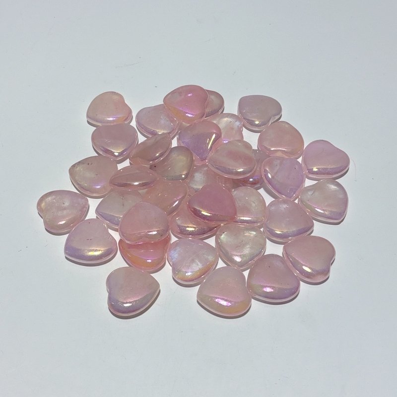3cm Aura Rose Quarz Heart Crystal Wholesale - Wholesale Crystals