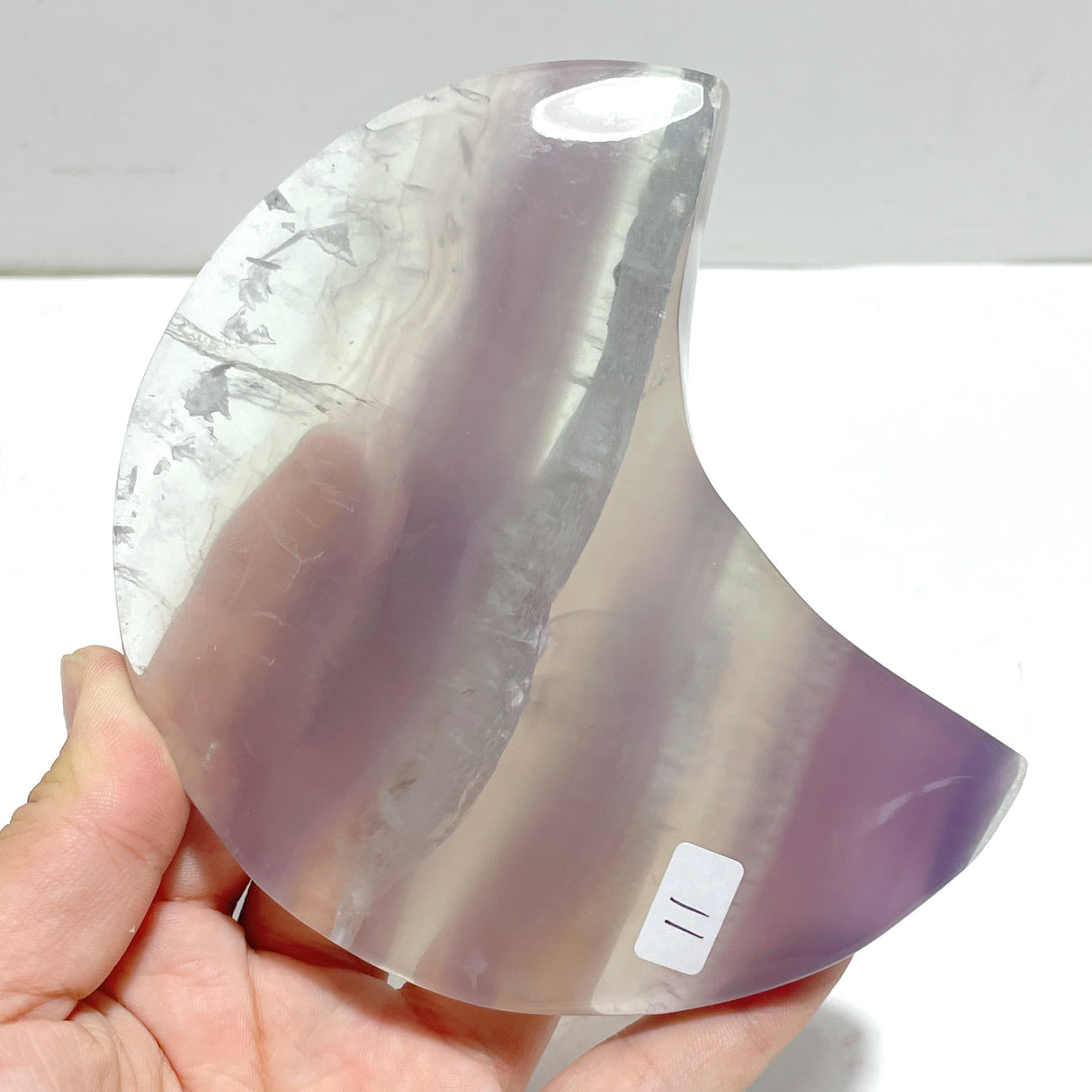5 Pieces Fluorite Moon Carving With Stand