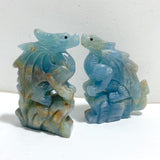 3 Pieces Blue Onyx Flying Dragon Castle Carving(Defect)