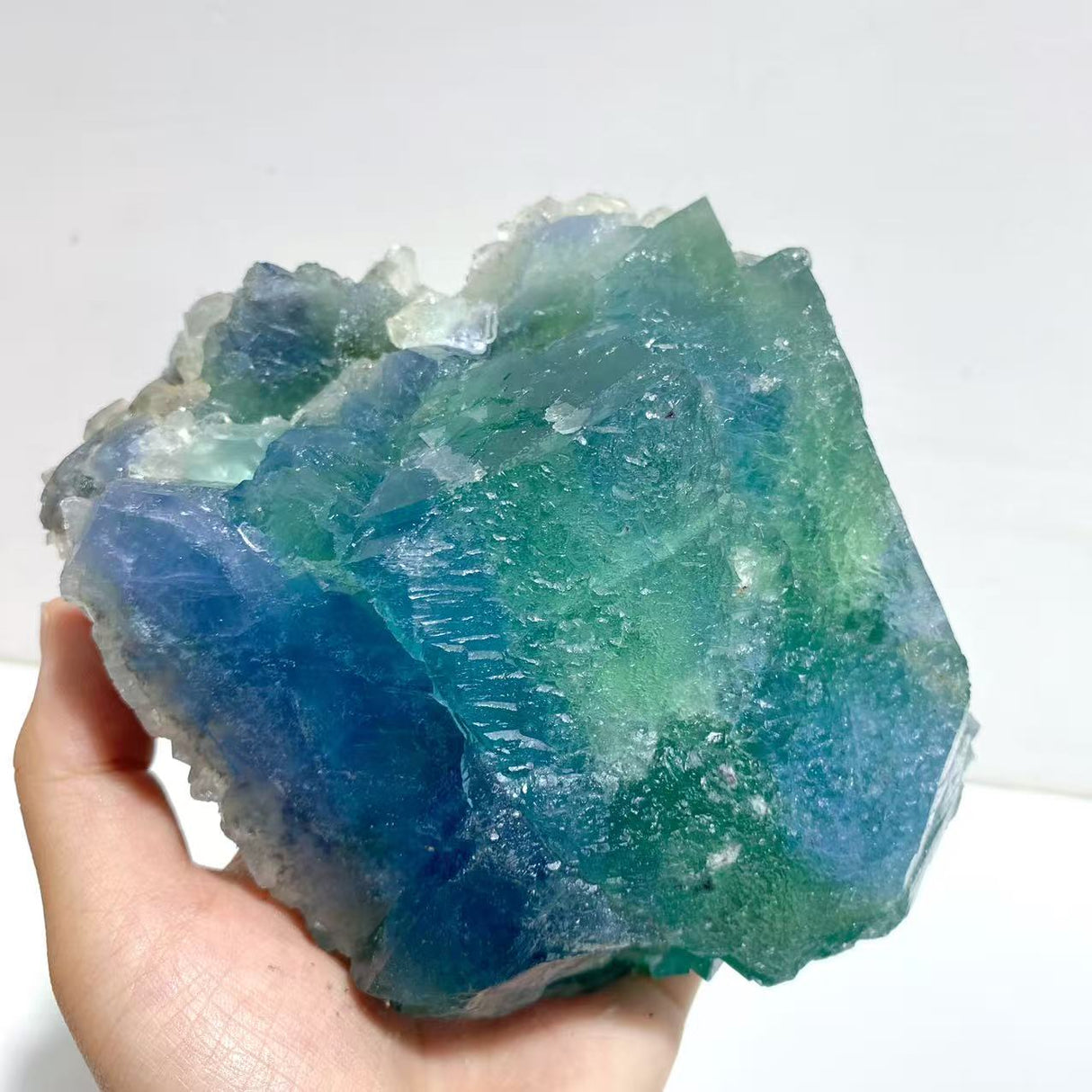 5 Pieces Large Raw Blue Fluorite Mixed Calcite Specimen For Collection