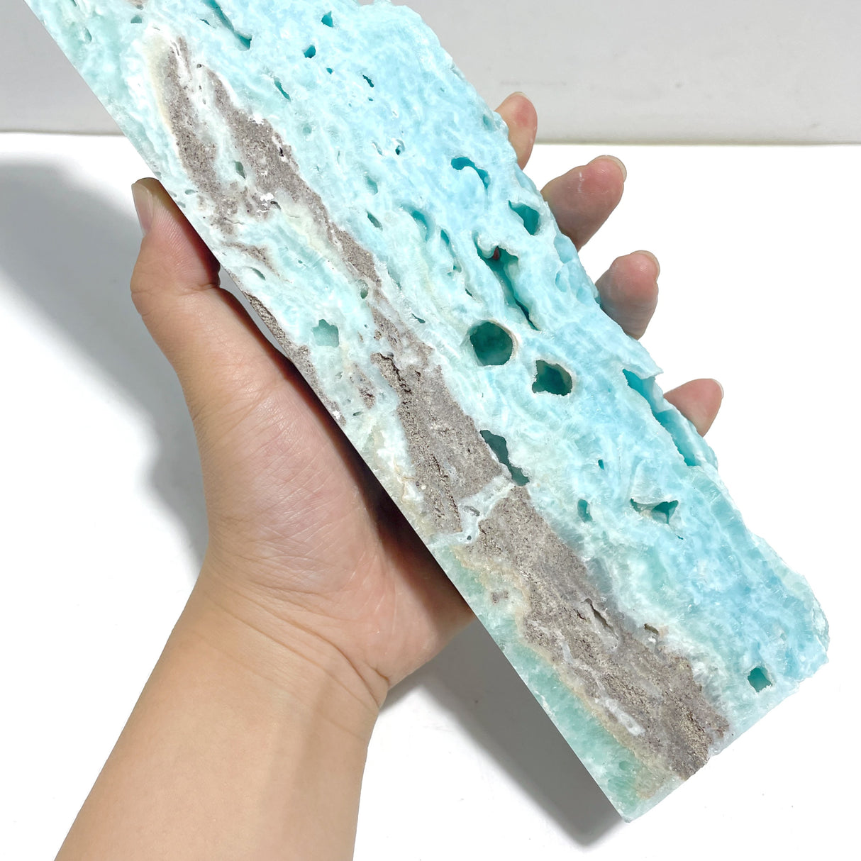 5 Pieces Large Blue Hemimorphite Four-Sided Tower Raw Side