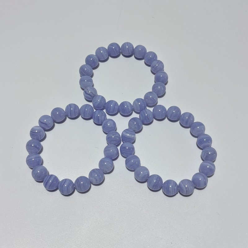 3pcs High Grade Blue Lace Agate Bracelet (HGUB23) - Wholesale Crystals