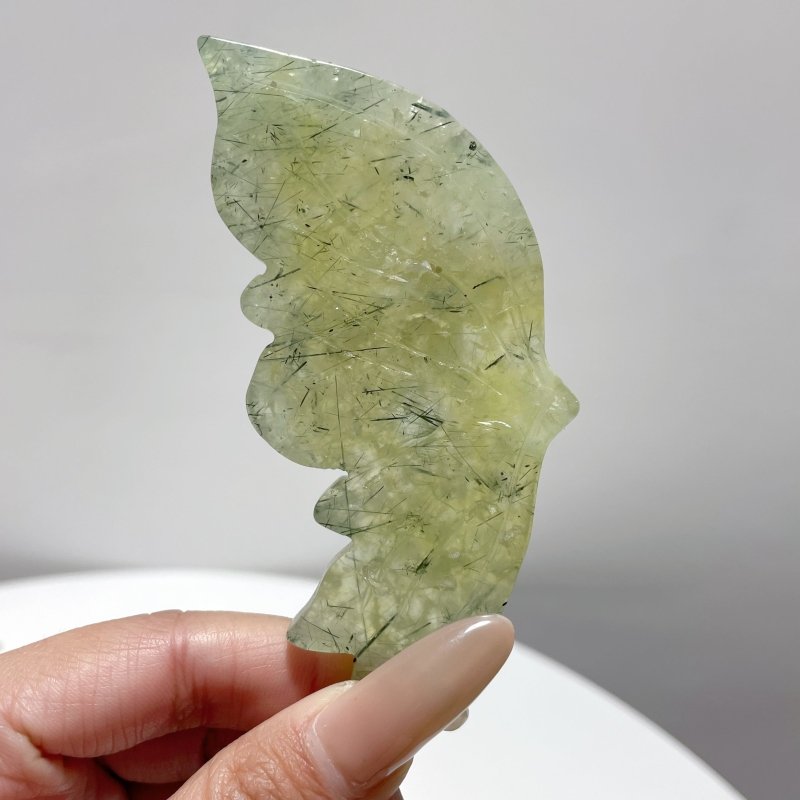 4 Pairs Beautiful Prehnite Butterfly Wing With Stand - Wholesale Crystals