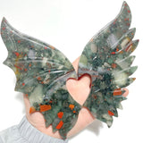 4 Pairs Demon And Angel Wing Carving With Stand Africa Blood Stone Sodalite - Wholesale Crystals