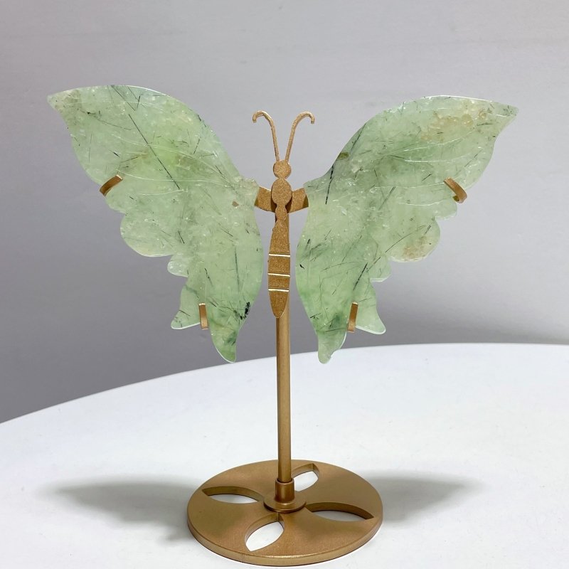 4 Pairs Prehnite Butterfly Wing With Stand - Wholesale Crystals