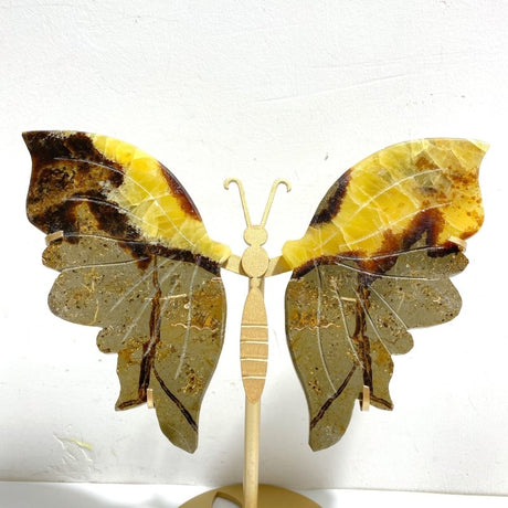 4 Pairs Septarian Butterfly Wing Carving With Stand 1 - Wholesale Crystals