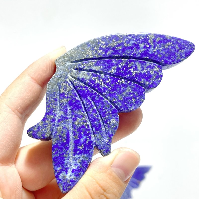 4 Pairs Small Lapis Lazuli Butterfly Wing Carving With Stand - Wholesale Crystals