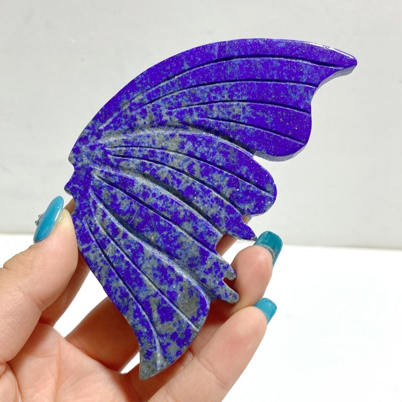 4 Pairs Small Lapis Lazuli Butterfly Wing Carving With Stand - Wholesale Crystals