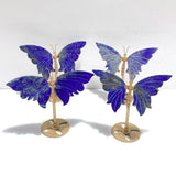 4 Pairs Small Lapis Lazuli Butterfly Wing Carving With Stand - Wholesale Crystals