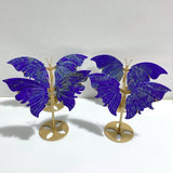 4 Pairs Small Lapis Lazuli Butterfly Wing Carving With Stand - Wholesale Crystals
