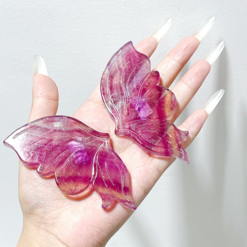 4 Pairs Symmetry Butterfly Wing With Stand Fluorite - Wholesale Crystals