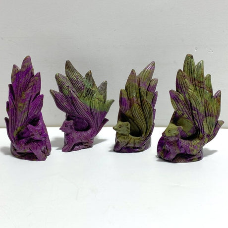 4 Pieces Atlantisite Nine - tailed Fox Carving - Wholesale Crystals