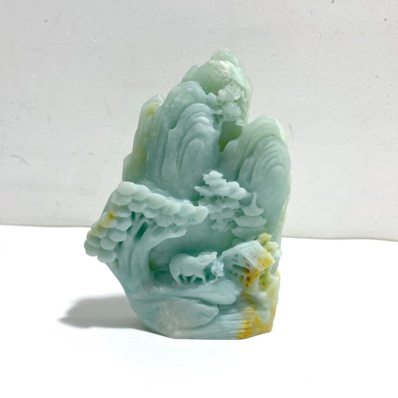4 Pieces Beautiful Caribbean Calcite Landscape Pavilion Carving 7 - Wholesale Crystals