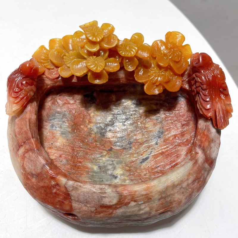 4 Pieces Beautiful Colorful Jasper Bowl Hand Carving Home Decor - Wholesale Crystals