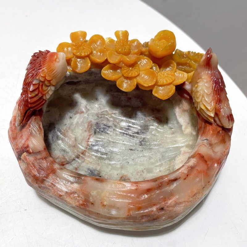 4 Pieces Beautiful Colorful Jasper Bowl Hand Carving Home Decor - Wholesale Crystals