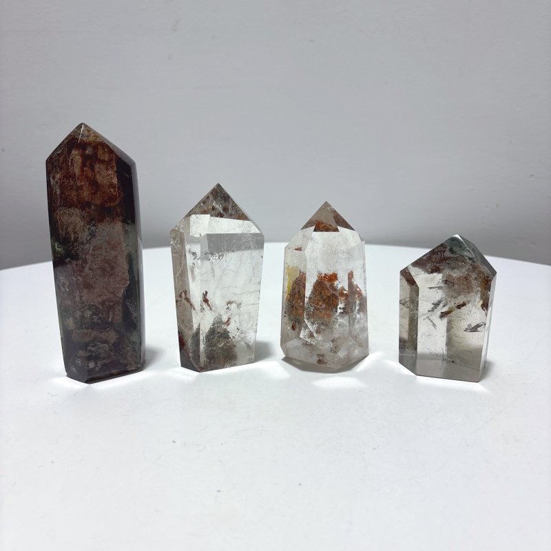 4 Pieces Beautiful Garden Quartz Tower Points - Wholesale Crystals