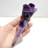 4 Pieces Chevron Amethyst Flower Carving With Stand - Wholesale Crystals