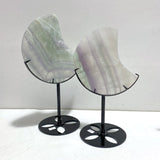 4 Pieces Fluorite Moon Carving With Stand - Wholesale Crystals