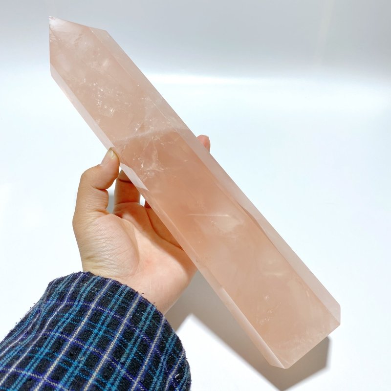 4 Pieces High Quality Large Madagascar Rose Quartz Tower Points - Wholesale Crystals