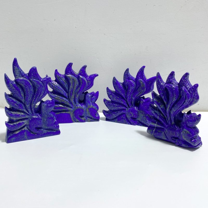 4 Pieces Lapis Lazuli Nine-tailed Fox Carving -Wholesale Crystals