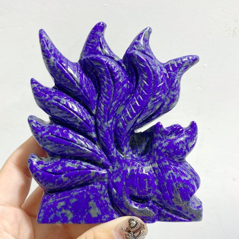 4 Pieces Lapis Lazuli Nine-tailed Fox Carving -Wholesale Crystals