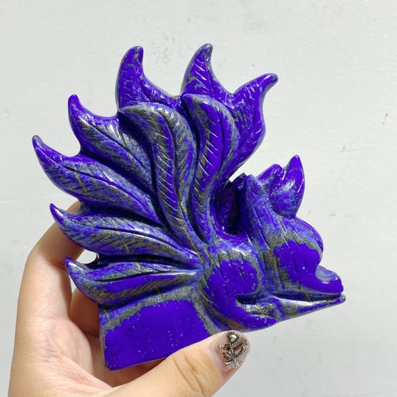 4 Pieces Lapis Lazuli Nine-tailed Fox Carving -Wholesale Crystals