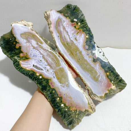 4 Pieces Large 8th Vein Ocean Jasper Slabs -Wholesale Crystals