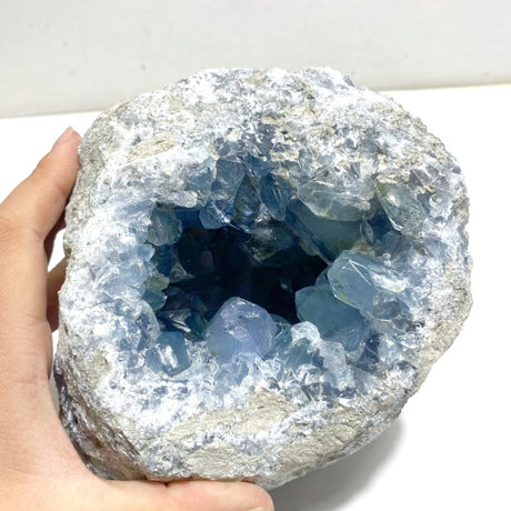 4 Pieces Large Blue Celestite Cluster Home Decor - Wholesale Crystals