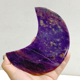 4 Pieces Large Charoite Moon Carving With Stand 1 -Wholesale Crystals