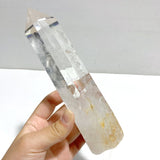 4 Pieces Large Clear Quartz Point Raw Bottom With Stand 5 - Wholesale Crystals