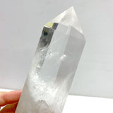 4 Pieces Large Clear Quartz Point With Rainbow Raw Bottom With Stand 4 - Wholesale Crystals
